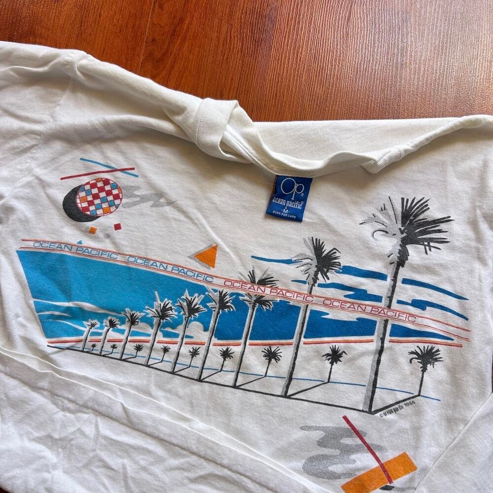 Ocean Pacific OP vintage 1984 single stitch Surfwear beach long sleeve shirt